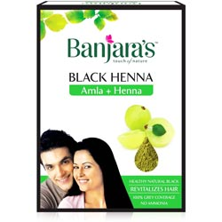 Banjara's Black Henna Amla and Henna,Natural Black Revitalizes Hair-5N*10gm