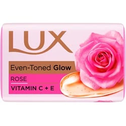 LUX Rose Bathing Bar,Bath Soap,Even Toned Glow with Vitamin C+E-Bar