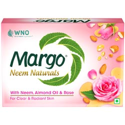 Margo Neem Naturals Bath Soap,Bathing Bar with Neem,Rose and Almond Oil-100gm