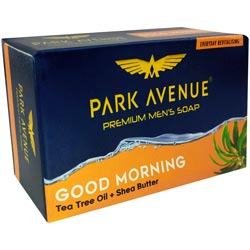 Park Avenue Good Morning Premium Men's Soap with Tea Tree Oil,Shea Butter-125gm