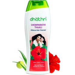 Dhathri Chemparathi Thaali Hair Wash with Hibiscus,Brahmi,Aloevera-200ml Bottle