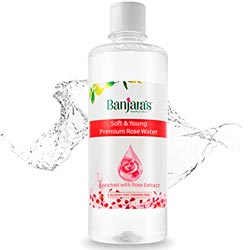 Banjara's Soft and Young Premium Rose Water,Alcohol Free,Paraben Free-Bottle