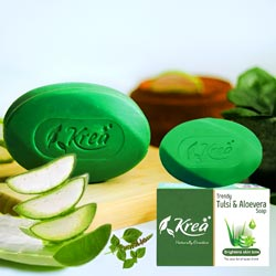 Krea Trendy Tulsi and Aloevera Premium Bath Soap,Brighten Skin,for All Skin-100g