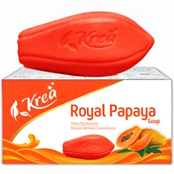 Krea Royal Papaya Soap,Clears Pigmentation,Reduces Wrinkles,Controls Acne