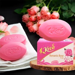 Krea Romantic Rose Soap,Brightening,Anti Wrinkle,pH Balance,Oil Reduction-100gm