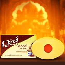 Krea Sandal 2 in 1 Soap with Red Sandal,Virgin Coconut Oil-100gm Bar
