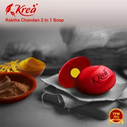 Krea Raktha Chandan Special 2 in 1 Soap,Creamy Turmeric Combo-100gm Bar