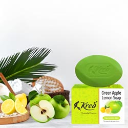 Krea Green Apple Lemon Premium Bath Soap for All Skin,Rejuvenates Skin-100g