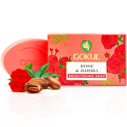 Gokul Rose and Jojoba Brightening Soap,Bathing Bar-75gm Bar