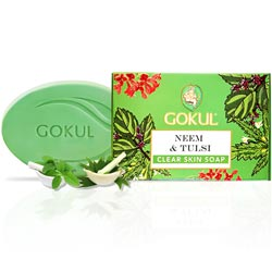 Gokul Neem and Tulsi Clear Skin Soap,bathing Bar,Herbal Bath Soap-75gm Bar
