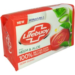 Lifebuoy Soap with Neem and Aloe,Germ Guard,100% Better Skin Protection