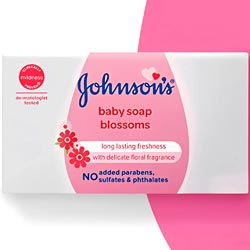 Johnson's Baby Soap Blossoms with No Parabens,Sulfates,Phthalates-75gm Bar