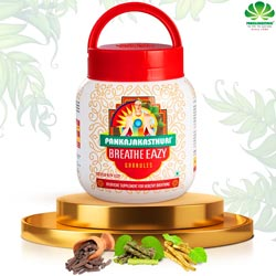 Pankajakasthuri Breathe Eazy Granules Ayurvedic Supplement for Healthy Breathing