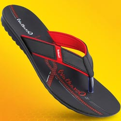 Walkaroo Basix Men V Strap Slippers for Regular Use-Art No:BX2529-BLACK RED