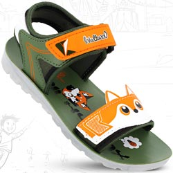 Walkaroo Boy Kids Back Belt Sandals-Art No:WKR80010/OLIVE ORANGE