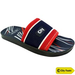 City Foots Boys,Men Trending Covered Sliders-(Art No:8222/BLUE with RED)