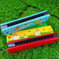 Wooden Multicolor Mouth Organ for Kids-color may vary
