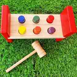 Wooden Strike the hammer and Bed for 3+ Years Kids