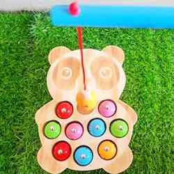 Wooden Panda Fishing
