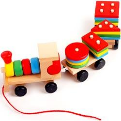 Wooden Train with Shape Sorter Pull Along