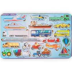 Wooden Transport World Montessori Board