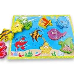 Wooden Fishing Toy with Magnetic Board