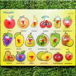 Fruits Peg,Knob Puzzle Board