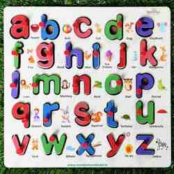 Alphabet with Image Knob Board