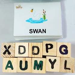 Wooden Cube Word Formation Toy