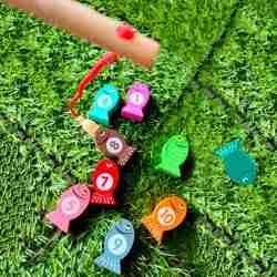 Wooden Floor Fishing with Numbers and Colors