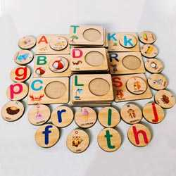 Wooden Cognitive Words with Vocabulary and Pictures