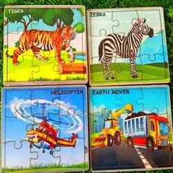 9 Pieces Wooden Jigsaw Puzzle Combo of 4