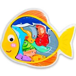 Wooden Sea Creatures Stacking Game