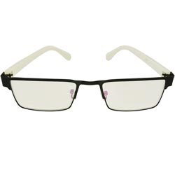 White Lens Black with White Full Frame without Spring Square Shape Sunglass