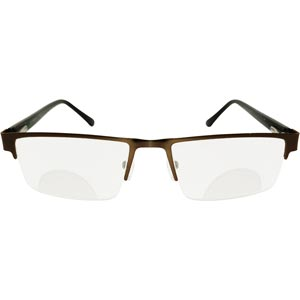 Half Metal Frame Bifocal Dual Lens Sunglass Upto +3 Power with Side Spring Grip